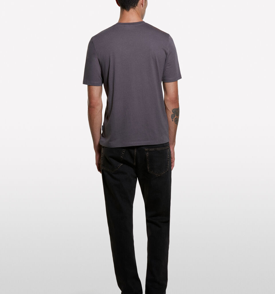 Dark gray regular fit short sleeve t-shirt - men's short sleeve t-shirts - Dark Gray | Sisley image number 2